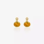 Brincos em ouro com diamantes e citrinos Castle