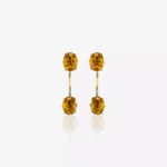 Ear jacket em ouro e citrinos