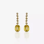 Brincos em ouro com diamante e citrino