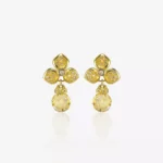 Brincos em ouro com diamantes e citrino
