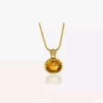 Pingente em ouro com diamante e citrino