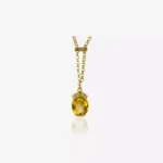 Pingente em ouro com diamante e citrino