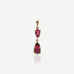 Pingente em ouro rose e rubelitas