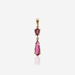 Pingente em ouro rose e rubelitas